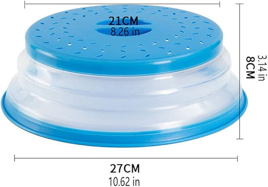 Collapsible Microwave Splatter Cover, 10.5 Inch, Dishwasher-safe, Microwave Plate Cover With Steam Vent,BPA-Free Silicone & Plastic (red)