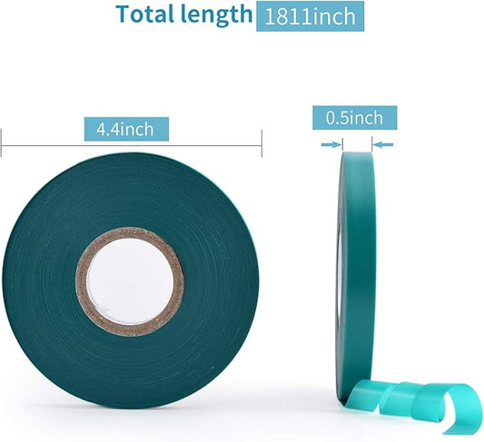 10 Pcs 150 Feet x 1/2" Wide Stretch Tie Tape Green Plant Garden Tie, Garden