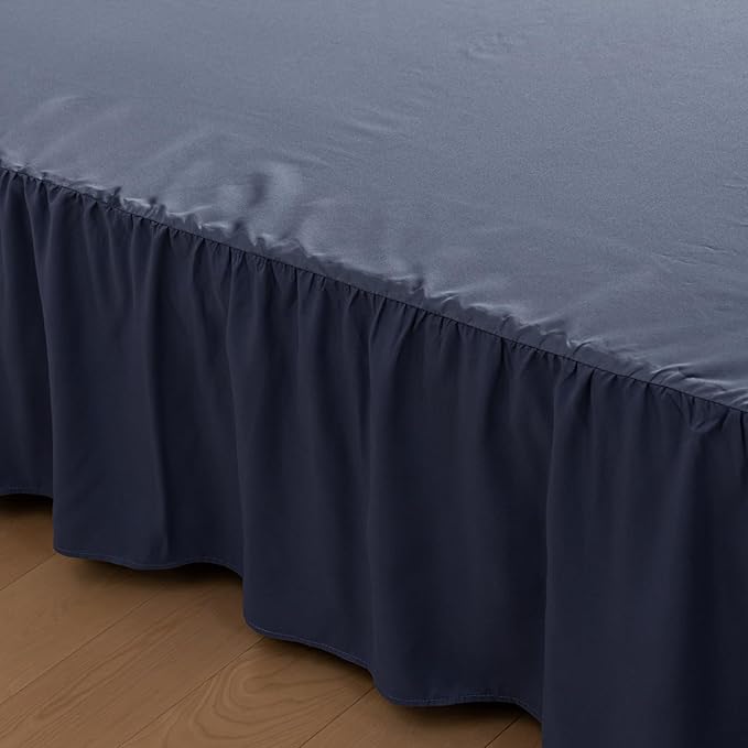 Bed Skirt Full Size Ruffled Bed Skirts with Split Corners, 14 Inch Drop Dust Ruffle Bed Skirt with Platform,Blue