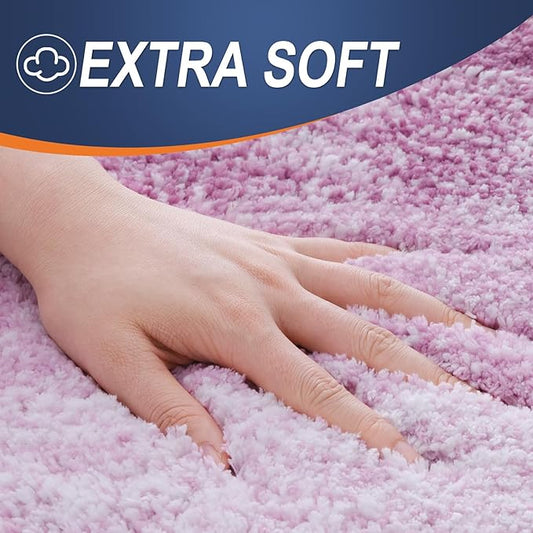 OLANLY Bathroom Runner Rugs 44x24, Extra Soft Absorbent Microfiber Bath Rugs, Rubber Backing, Quick Dry, Washable Bath Mats for Bathroom Floor, Tub and Shower, Home Decor Accessories, Pinkish-Purple