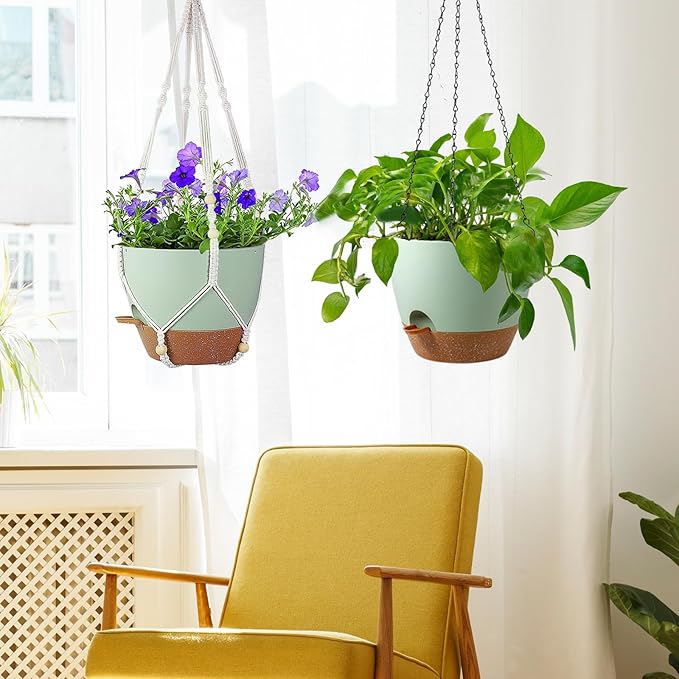 10 inch Self Watering Hanging Planters