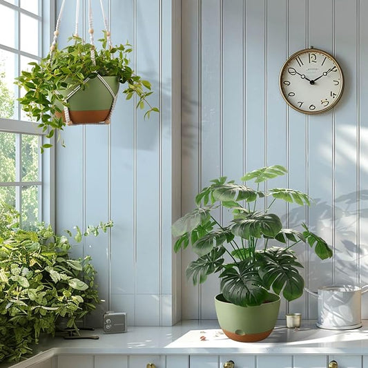 10 Inch Hanging Planters for Indoor Plants, Outdoor Hanging Plant Pot