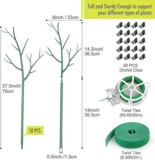 10 Pack Plant Support Stakes for Indoor Plants, 27.56 Inch Twig Plant Sticks