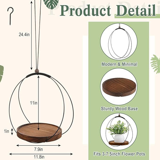 1 Pack Hanging Planters for Indoor Black Plant Hanger