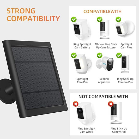 1 Pack 4W Solar Charger for Ring Spotlight & Stick Up Outdoor Cam, High