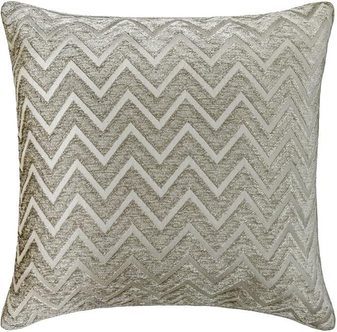 The HomeCentric King/Queen/Twin Silver Decorative Twin 53"x18" Bed Runner Without Pillow Cover, Chevron Bed Scarf on Jacquard Fabric - Silver Gleam Chevron