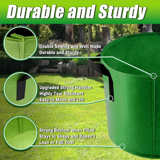 10 Gallon Grow Bags, 7 Pack Colorful Fabric Plant Pots