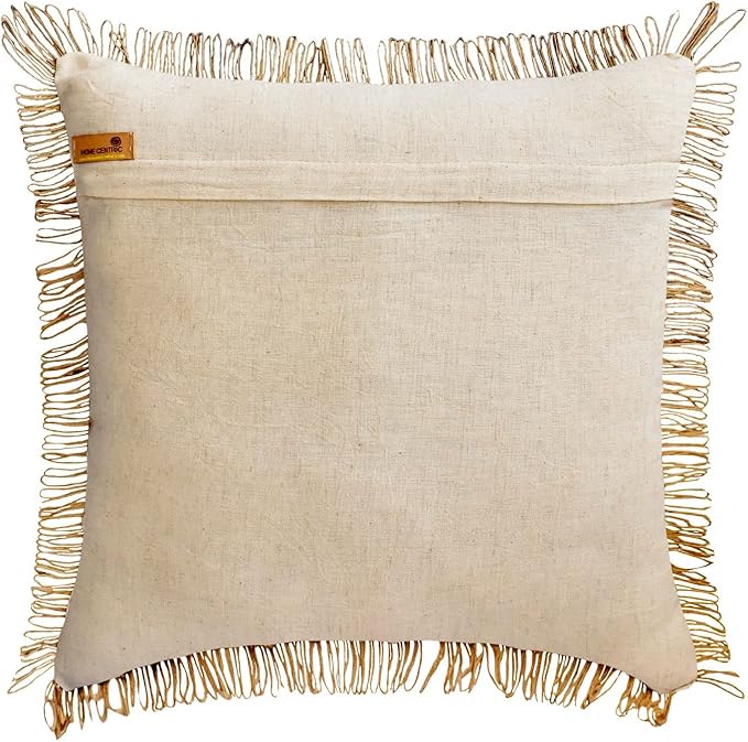 The HomeCentric King/Queen/Twin Beige Decorative Bed Runner CA King 86"x18" Bed Runner Without Pillow Cover, Floral, Pearl, Jute Lace, Embroidery Bed Scarf on Cotton Fabric - Floral Luster