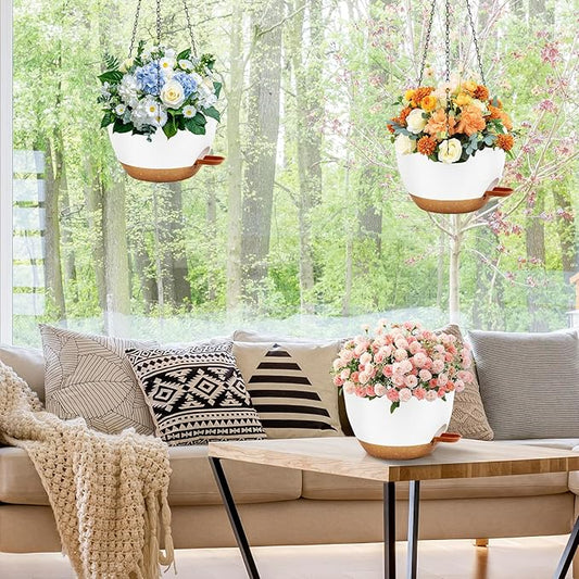 10 inch Hanging Planters for Indoor Plants, 3 Pack Self-Watering Hanging