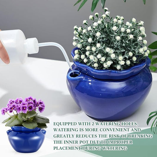 1 Sets African Violet Pots 7.5 Inch Self Watering Pot