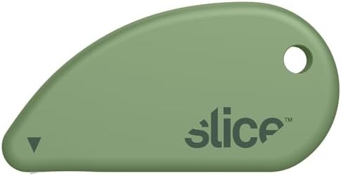 Slice Micro Safety Cutter | Safe Ceramic Box Cutter Lasting 11x Longer than Metal | Keychain Box Opener | Combo Pack | Earth White + Sage