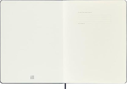 Moleskine Classic Notebook, Hard Cover, XL (7.5" x 9.5") Plain/Blank, Sapphire Blue, 192 Pages