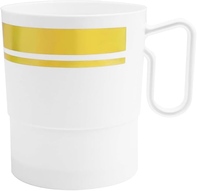 Party Essentials 8-Ounce Hard Plastic Coffee Cup/Tea Mug