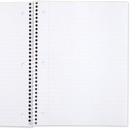 Mead Spiral Notebook, 6 Pack, 1 Subject, Wide Ruled Paper, 7-1/2" x 10-1/2", 70 Sheets per Notebook, Colors Will Vary (930201-ECM25)