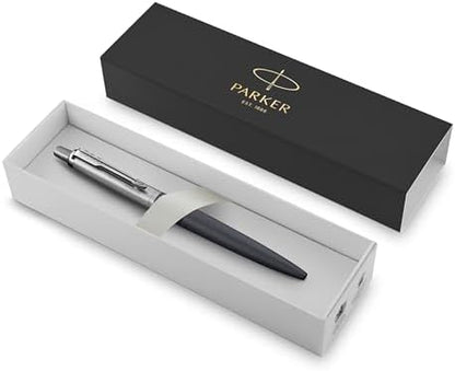 Parker Jotter XL Ballpoint Pen, Primrose Matte Blue with Chrome Trim, Medium Point Blue Ink, Gift Box