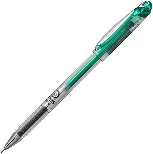Pentel Arts Slicci 0.25 mm Extra Fine Gel Pen, Green Ink, Box of 12 (BG202-D)
