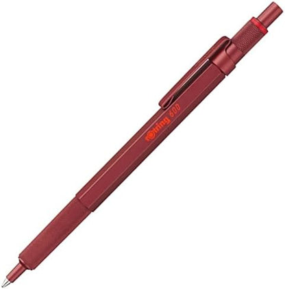 rOtring 600 Ballpoint Pen, Medium Point, Black Ink, Red Barrel, Refillable