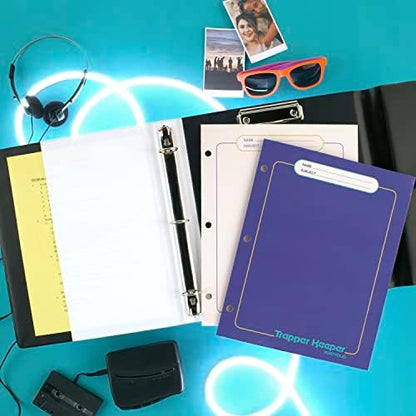 Mead Trapper Keeper Binder, Retro Design, 1 Inch Binder with Folders and Pockets, Holds 8-1/2" x 11" Paper, Paint Splatter (260038FO-ECM) (Pack of 6)