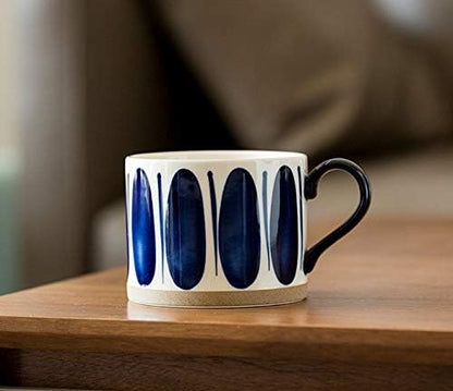 Koja Colorful Hand Painted Ceramic Mugs, 16 oz, Dishwasher Safe | Also