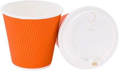Restaurantware 8 Ounce Double Wall Disposable Coffee Cups, 500 Insulated Orange