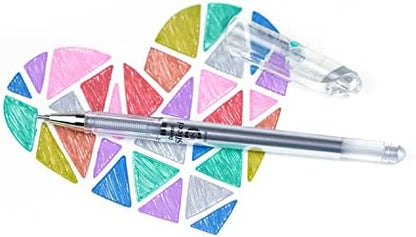Pentel Arts Slicci 0.8mm Needle Tip, Medium Gel Pen, Silver Metallic Ink (BG208-Z), 12 Pack