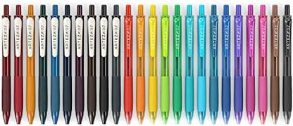 Arteza Colored Gel Pens, Pack of 24, 10 Vintage and 14 Vibrant Colors, Fine 0.7 mm Tip, Retractable, Art Supplies for Journaling, Drawing, Doodling, and Notetaking