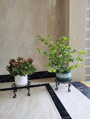 2 Pack Heavy Duty Iron Plant Stand, 11.8'' Diameter, Powder Coated, Sturdy &