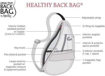 AmeriBag 17" Microfiber Crossbody Sling Healthy Back Bag