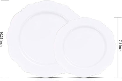 100pcs Silver Plastic Plates
