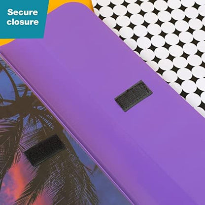 Mead Trapper Keeper Binder, Retro Design, 1 Inch Binder with Folders and Pockets, Holds 8-1/2" x 11" Paper, Palm Trees (260038FDE1-ECM) (Pack of 6)