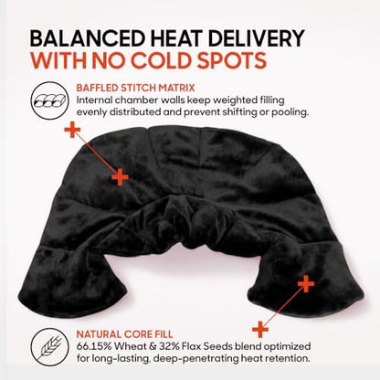 Sharper Image Heated Neck & Shoulder Wrap - Microwavable Warm & Cooling Plush Pad, Scented Aromatherapy (100% Natural Lavender & Herb Spa Blend), Pain Tension Headache Relief Therapy, Gift for Women