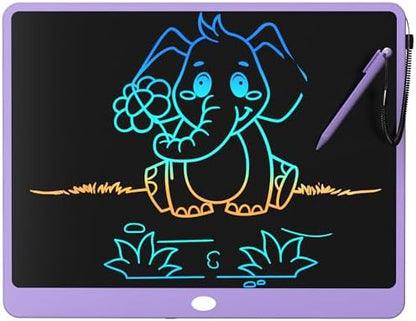 LCD Writing Tablet 16 Inch, Colorful Electronic Doodle Board Drawing Tablet, Memo Board, Drawing Pads with Lanyard, Travel Educational Toys Gifts for Kids Toddlers (Purple-16Inch)
