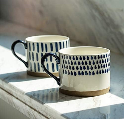 Koja Colorful Hand Painted Ceramic Mugs, 16 oz, Dishwasher Safe | Also
