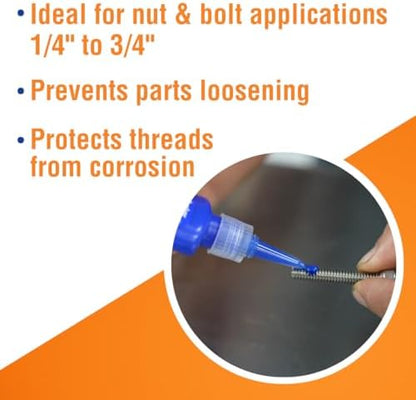 Permatex 24200 Medium Strength Threadlocker Blue, 6 ml, Automotive Threadlocker For Preventing Bolts From Loosening And Corrosion, Removable With Hand Tools