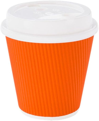 Restaurantware 8 Ounce Double Wall Disposable Coffee Cups, 500 Insulated Orange