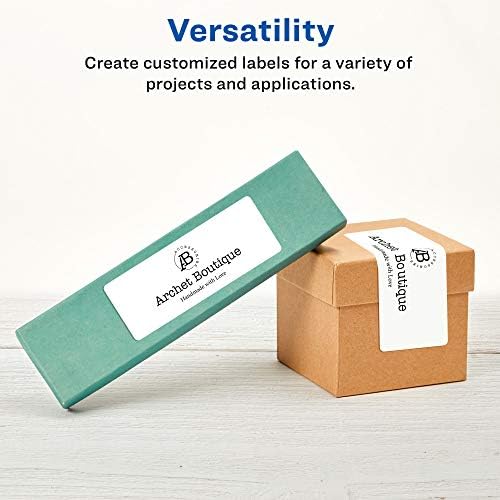 Avery® Matte White Rectangle Labels, Sure Feed® Technology, 1" x 4", 5,000 Matte White Printable Labels