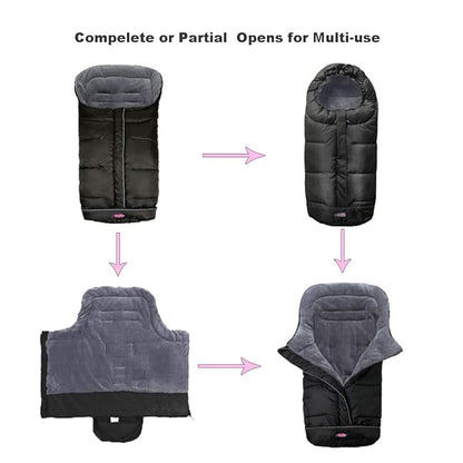 Anti-Kick Waterproof Stroller Sleeping Sack - Universal Footmuff Fits All Toddler/Sleeping Bag Cocoon Cozy Warmer for Baby Winter Stroller Cover with Unique Design