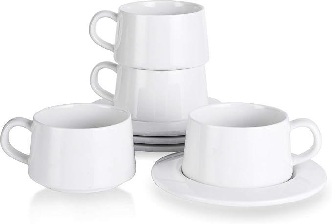 Kanwone Porcelain Stackable Cappuccino Cups