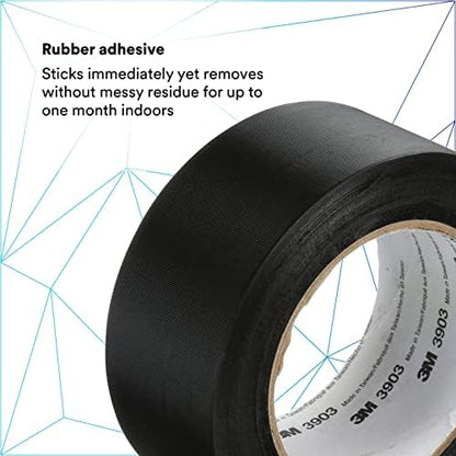 3M Vinyl Duct Tape 3903, Black, 2 in x 50 yd, 6.5 mil, 1 Roll