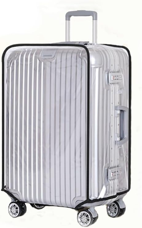 JenKin Luggage Protector Suitcase Cover PVC Waterproof Travel Suitcase Fits Most 20" to 30"（24" (16.1" L x 11.0" W x 24.0" H)）