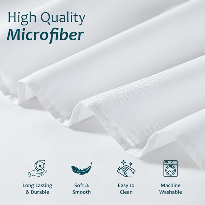 Shreem Linen Ruffled Bed Skirt with Split Corners, Gathered Style, 100% Microfiber, 10-Inch Drop, Dust Ruffle Bedskirt with Platform, Full, White
