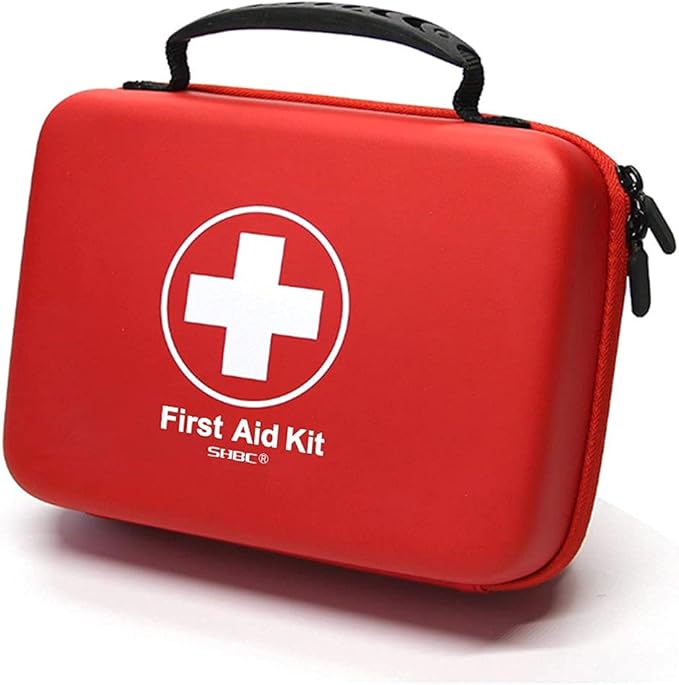 Compact First Aid Kit (228pcs) Designed for Family Emergency Care. Waterproof EVA Case and Bag is Ideal for The Car, Home, Boat, School, Camping, Hiking, Office, Sports. Protect Your Loved Ones. Red