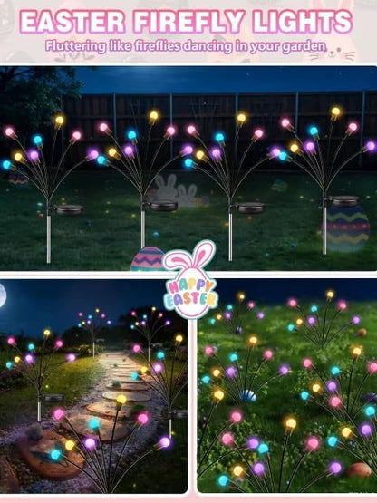 Albelt Easter Day Decorations Outdoor, 6 Pack Solar Firefly Lights Outdoor