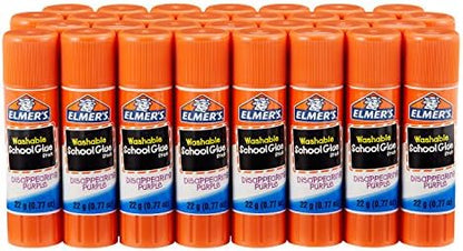 Elmer's Disappearing Purple School Glue Sticks, Washable, 22 Grams - Back to School Supplies, Classroom Essentials, Arts & Crafts, #1 Teacher Brand, 30 Count (Pack of 2)