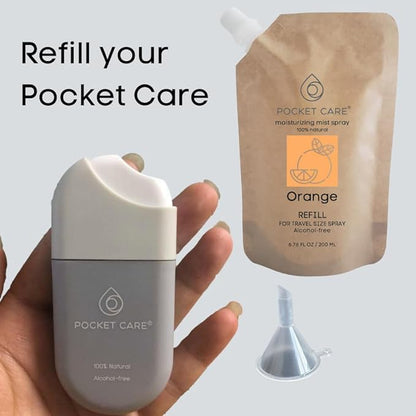 POCKET CARE | 2 Pack Orange Hand Sanitizer Spray 15 ml - natural Spray for Hands | Organic Moisturizing Spray | Hand Spray Travel Size - Travel Accessories | 100% natural (Orange)