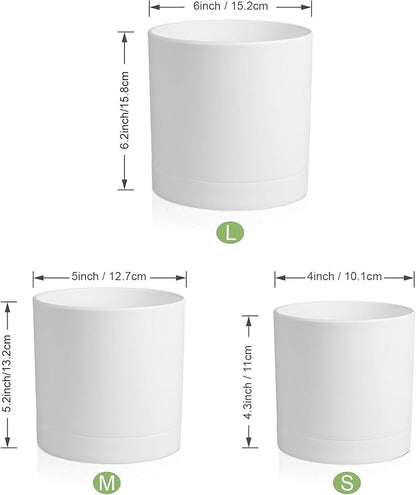 6/5/4 inch Flower Pots, Plastic Planters