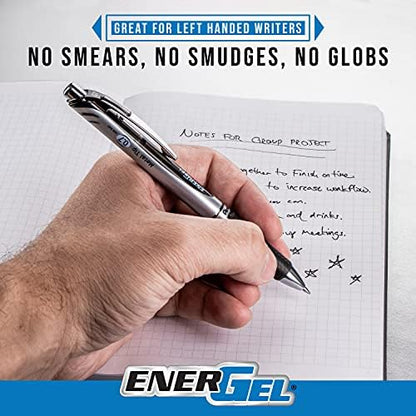 Pentel EnerGel RTX Liquid Gel Pen (0.7mm), Metal Tip, Red Ink, Box of 12 (BL77-B)