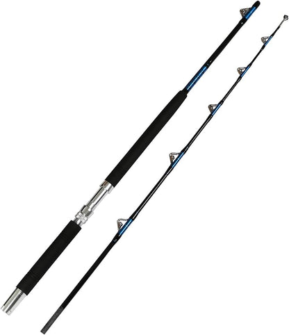 Fiblink Saltwater Offshore Heavy Trolling Fishing Rod Big Game Conventional Boat Fishing Roller Rod Pole with All Roller Guides (Heavy Power, 5-Feet 1-Inch)