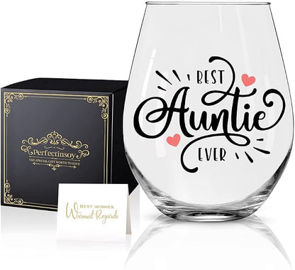 Perfectinsoy Best Aunt Ever Wine Glass