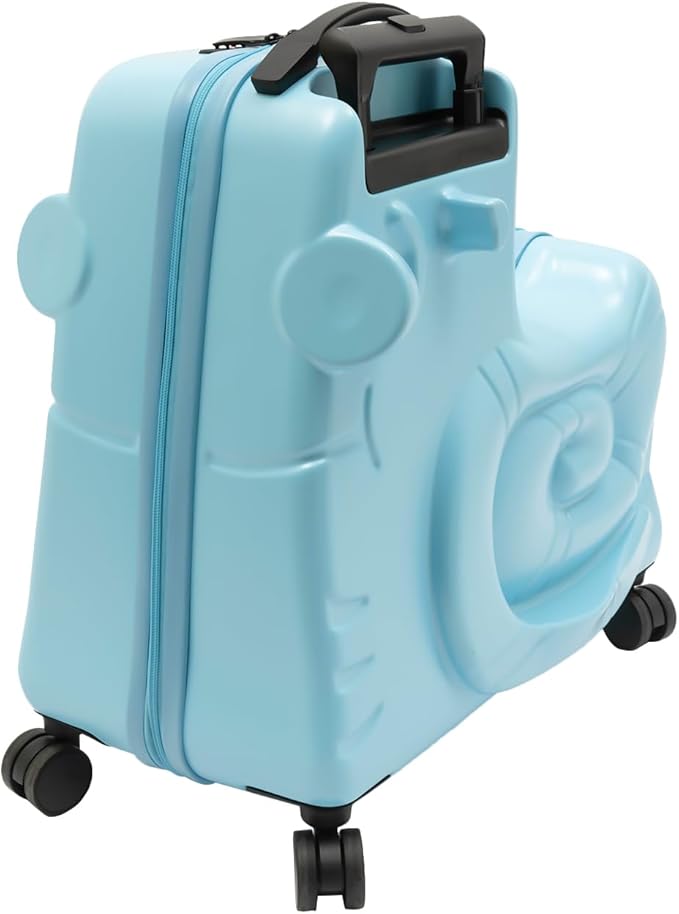 CNCEST 20" Kid's Ride-On Travel Suitcase with Wheels, Carry Trolley Luggage with Password Lock, Children's Ride-On Trolley for Children's Day Gift, Festival Gift